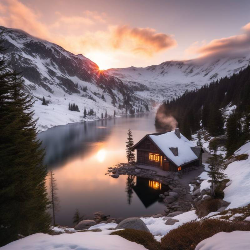 Sunset snow capped peaky mountains featuring tiny astounding picture amazing showing the state of wild of global warming on la sunset snow capped peaky mountains featuring tiny