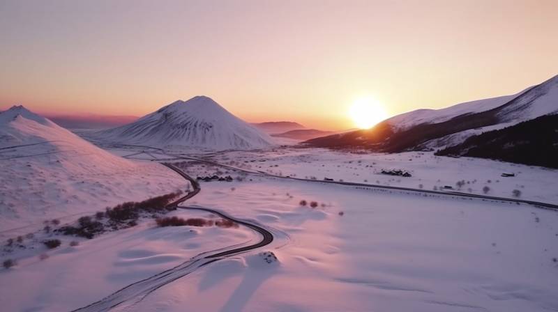 Pente enneige hiver coucher soleil vus ct splendide image magnifique montrant les effets sauvage de la nature sur la pente enneige hiver coucher soleil vus ct