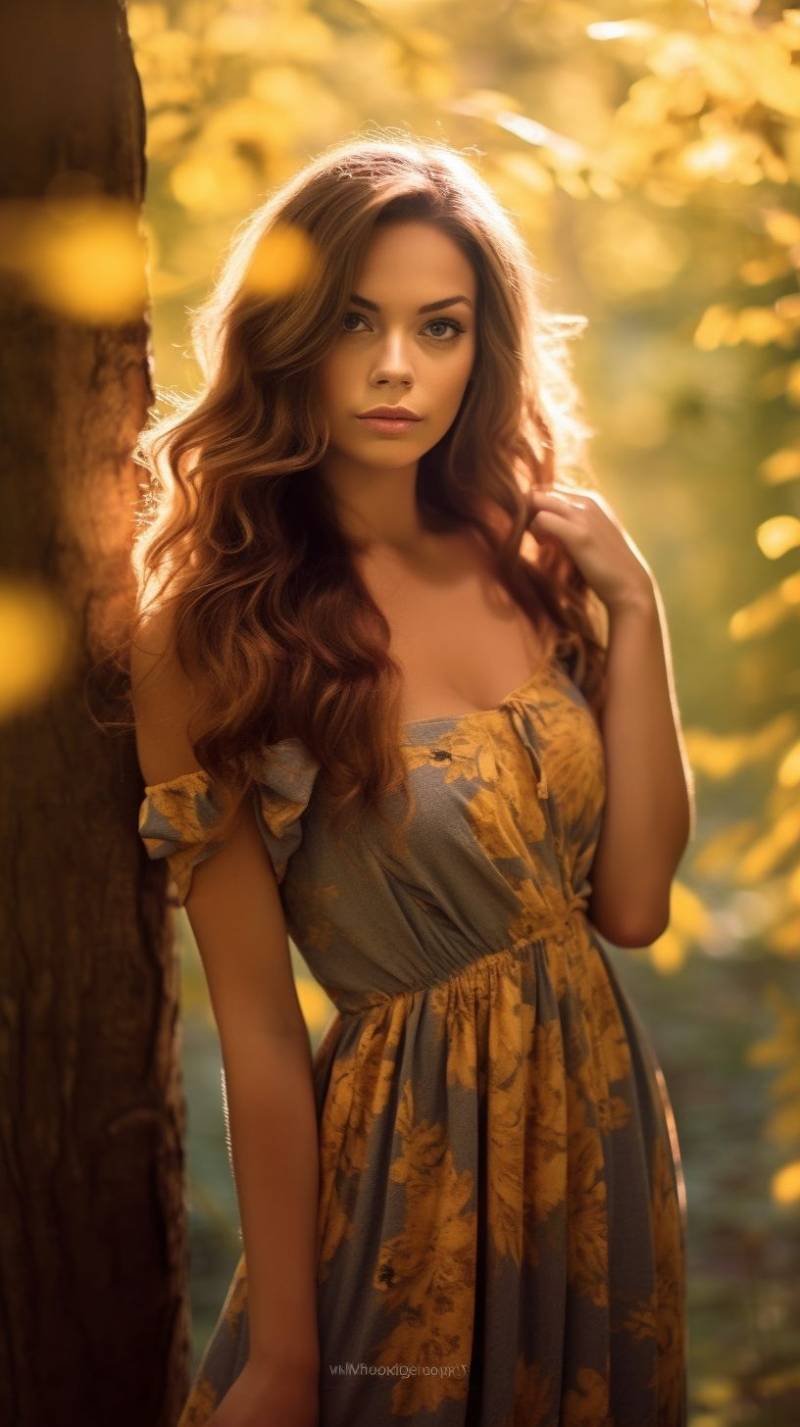 Waist long wavy hair girl photography wooded amazing view splendid showcasing the effects wild of nature on la waist long wavy hair girl photography wooded