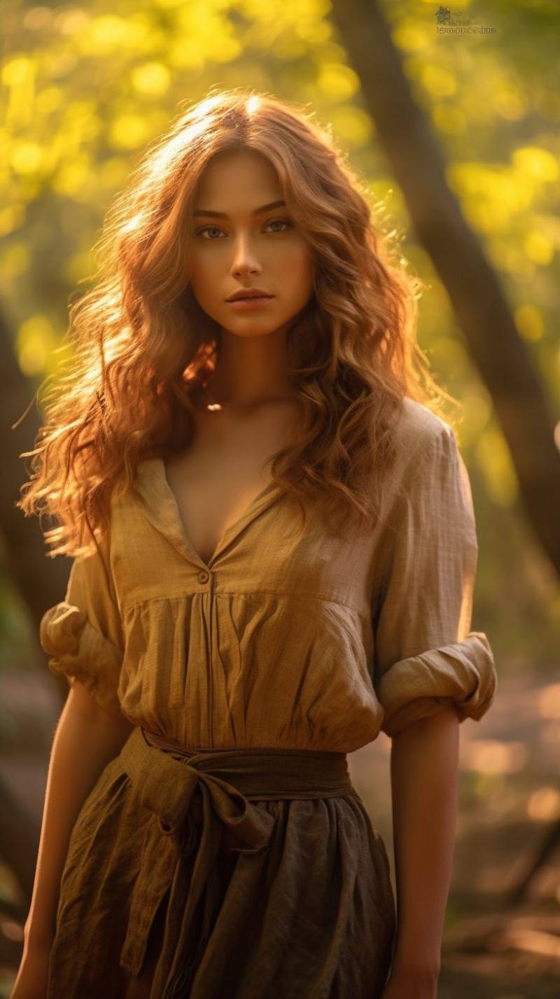 Waist long wavy hair girl photography wooded splendid view surprising showcasing the effects wild of nature on la waist long wavy hair girl photography wooded