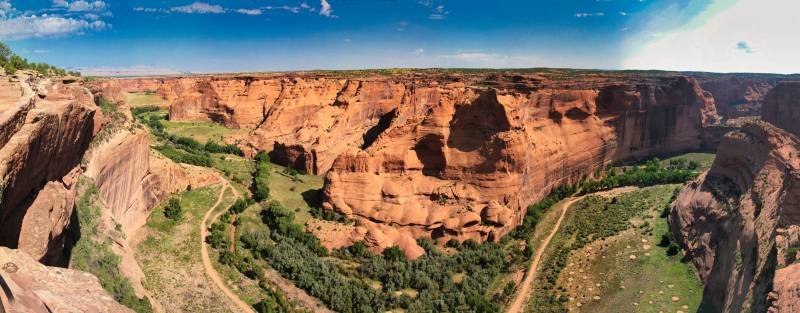 Chelly canyon usa national park aerial view amazing demonstrating the mischiefs wild of human activities on la usa national park