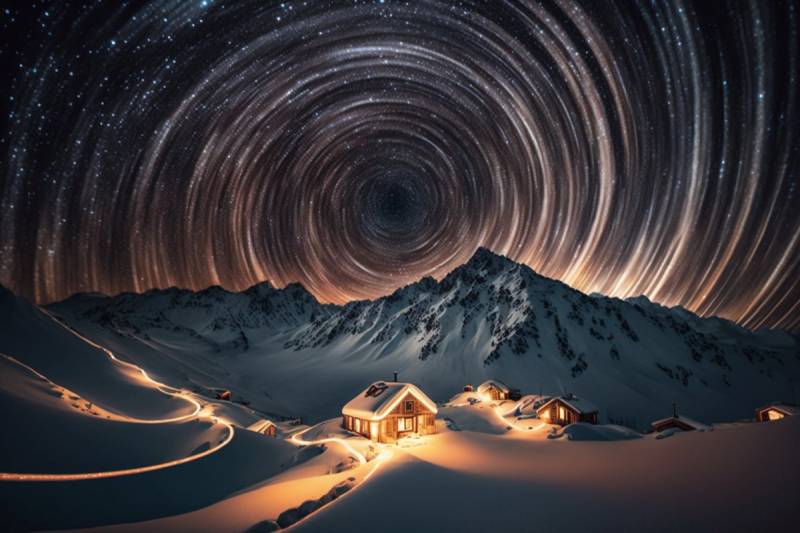 Moutains astro stars long exposure photography spiraling stars snowy mountain amazing image splendid demonstrating the mischiefs wild of human activities on la moutains astro stars long exposure photography spiraling stars snowy mountain