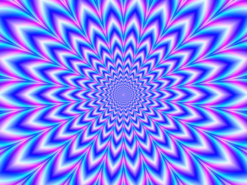 Blue design fractal geometric glow illusion modern pattern pink purple spiral texture vibrant, abstract pattern with a central circular design. The pattern is composed of concentric, wavy lines that radiate outward from the center. The colors used are predominantly blue, pink, and purple, with gradients and shading that create a dynamic, swirling effect. The lines are arranged in a way that gives the illusion of movement, as if the pattern is spinning or pulsating. The overall effect is mesmerizing and visually engaging, with a sense of depth and texture created by the interplay of colors and shapes.