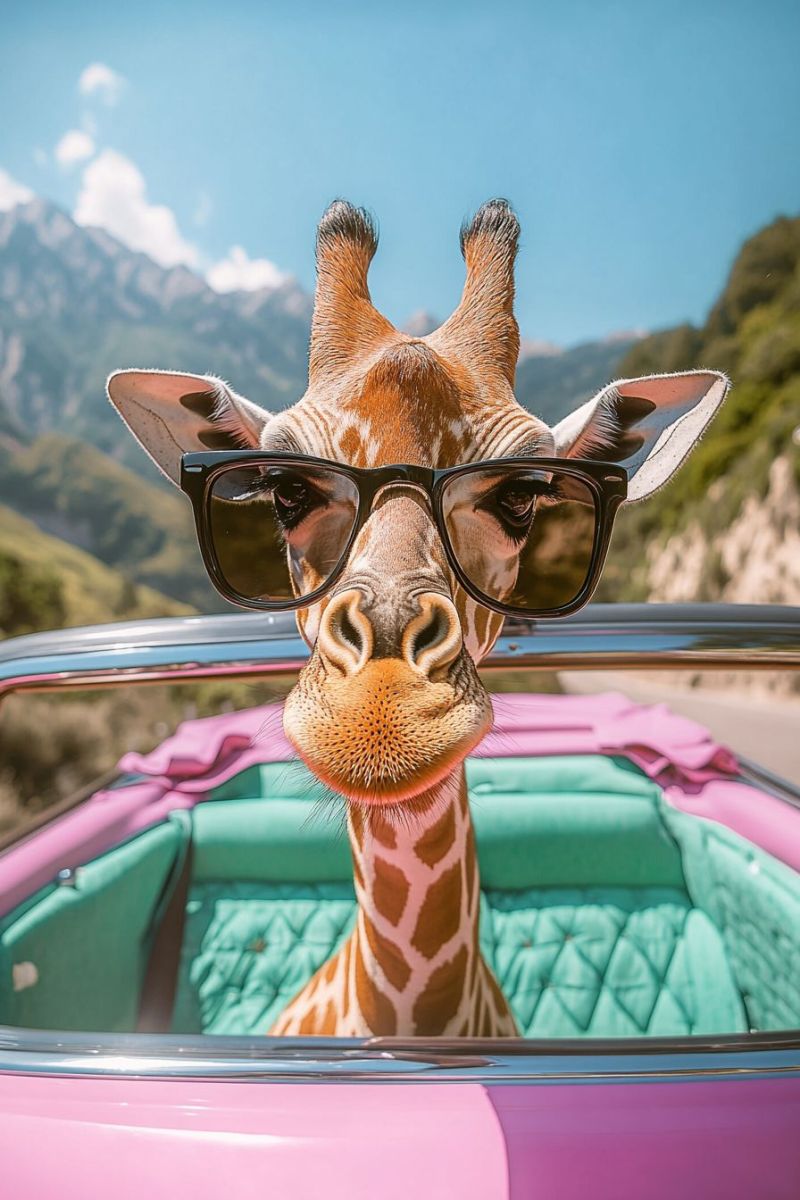 Giraffe wearing sunglasses giraffe wearing sunglasses