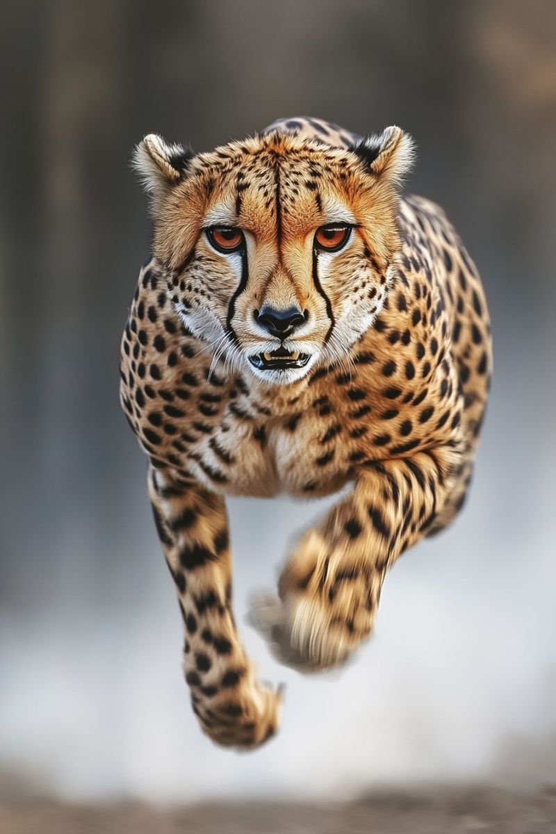 Cheetah running full speed cheetah running full speed