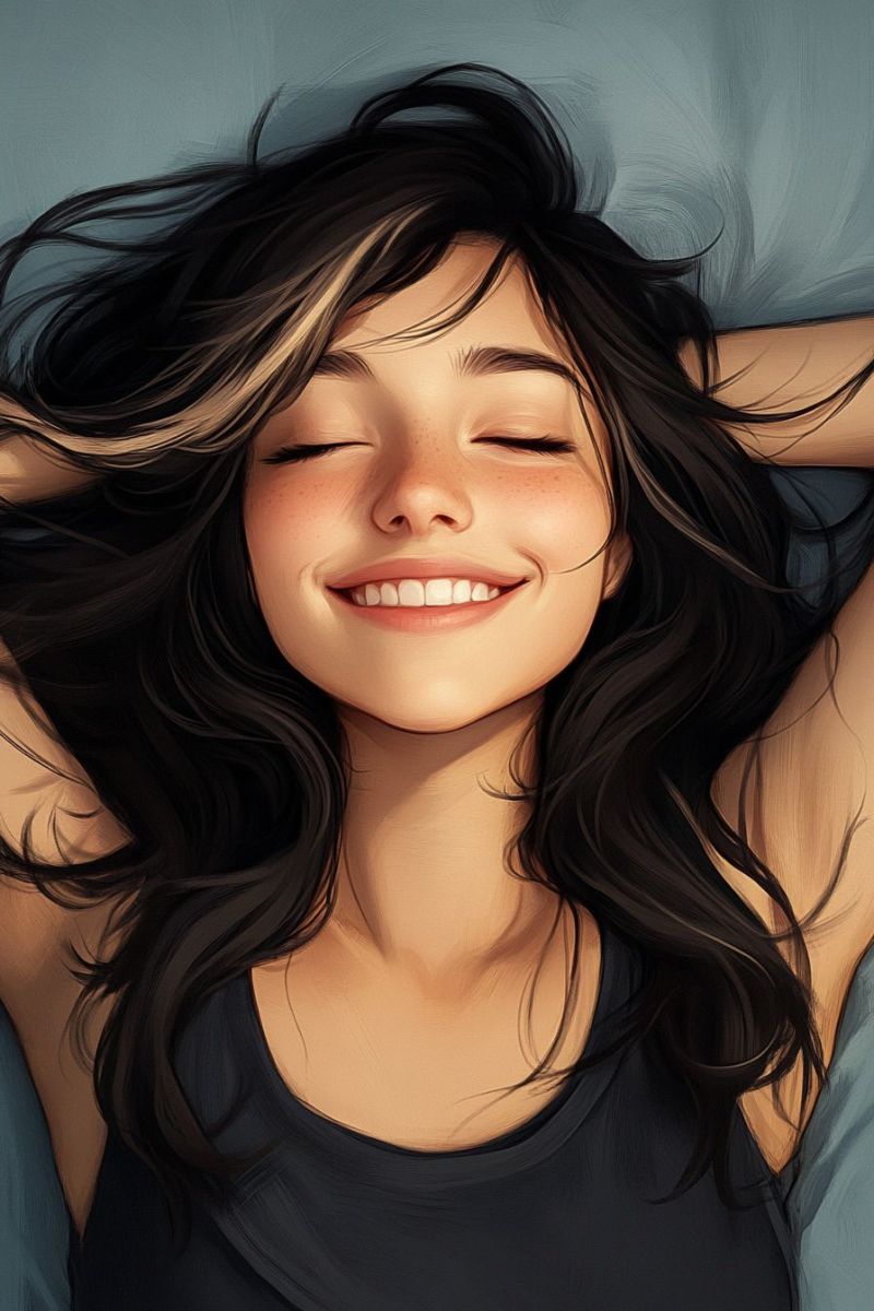 Sleepy brunette girl smiling image picture accurate picture amazing demonstrating the mischiefs wild of human activities on la sleepy brunette girl smiling