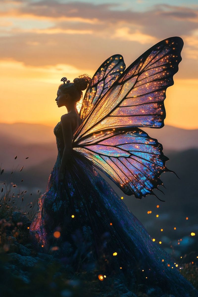 Papillon fantasy fable eblouissant enchante luminescent nuit ciel nocturne insecte Papillon fantasy fable eblouissant enchante luminescent nuit ciel nocturne insecte