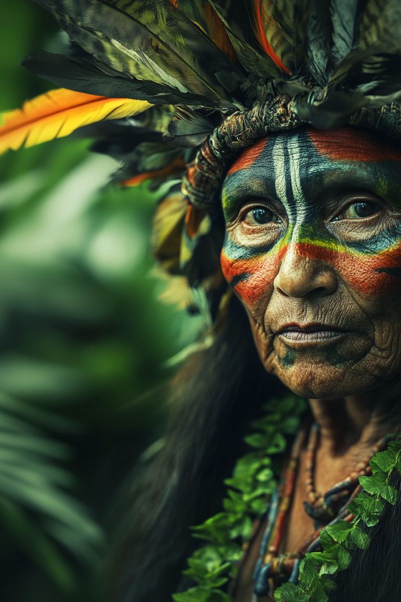 Indigenous tribe tribal chief paint colorful hearthrobe traditional attire cultural native american jewelry nature environment Indigenous tribe tribal chief paint colorful hearthrobe traditional attire cultural native american jewelry nature environment