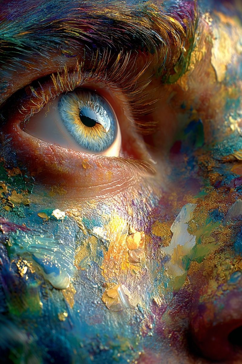 Oeil texture coups pinceau creativite expression imagination superposition technique Oeil texture coups pinceau creativite expression imagination superposition technique