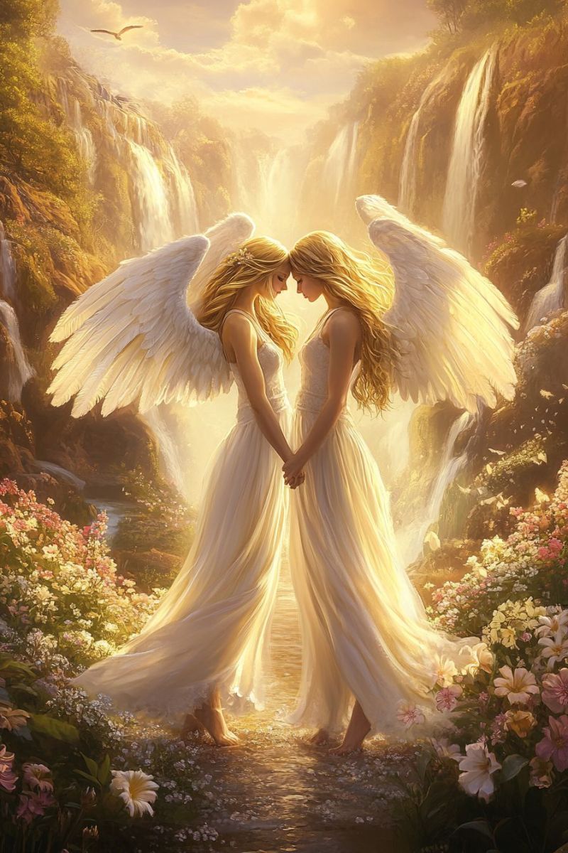 Couple angelique mythologique naturel fleurs romance fantastique cascades ethere surnaturelle celeste fantasy embrasse Couple angelique mythologique naturel fleurs romance fantastique cascades ethere surnaturelle celeste fantasy embrasse