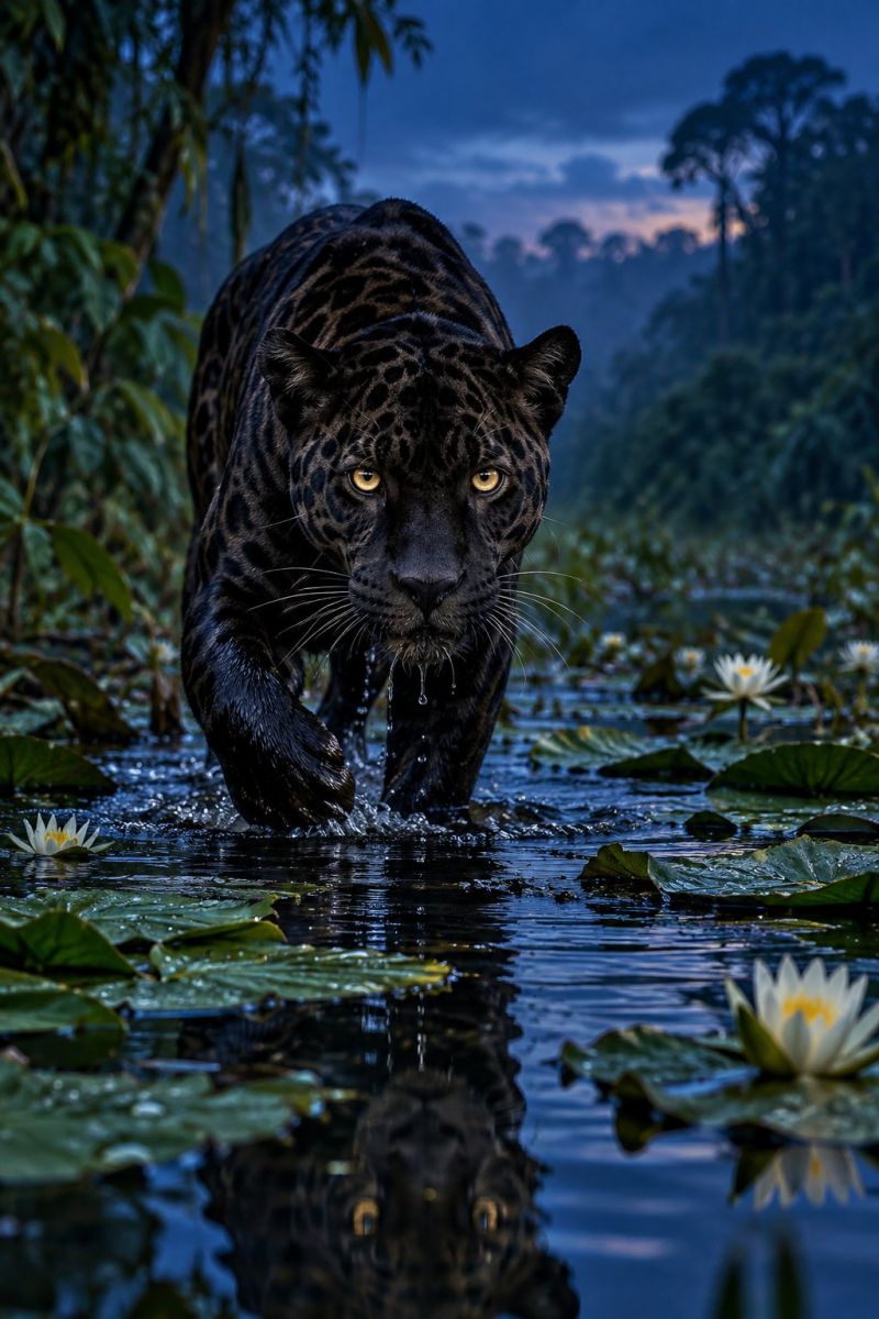 Jaguar noir parmi nenuphars image picture accurate picture amazing demonstrating the mischiefs wild of human activities on la jaguar noir parmi nenuphars