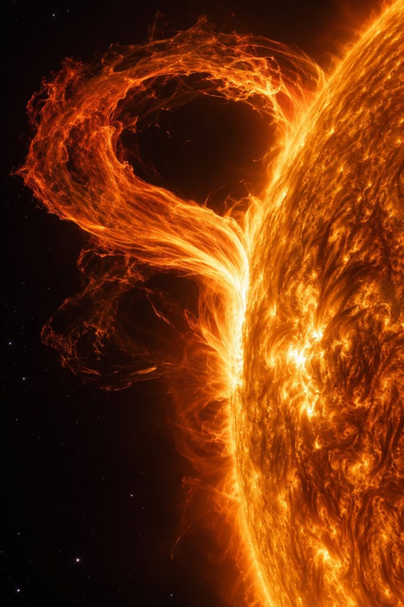 Prominence solaire boucle image picture photograph accurate picture amazing demonstrating the mischiefs wild of human activities on la prominence solaire boucle