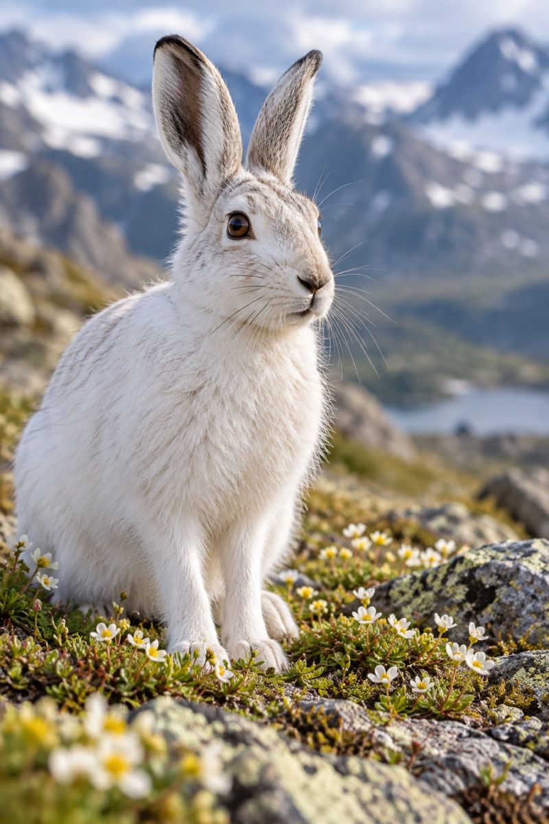 Lievre arctique parmi fleurs alpines image accurate picture amazing demonstrating the mischiefs wild of human activities on la lievre arctique parmi fleurs alpines