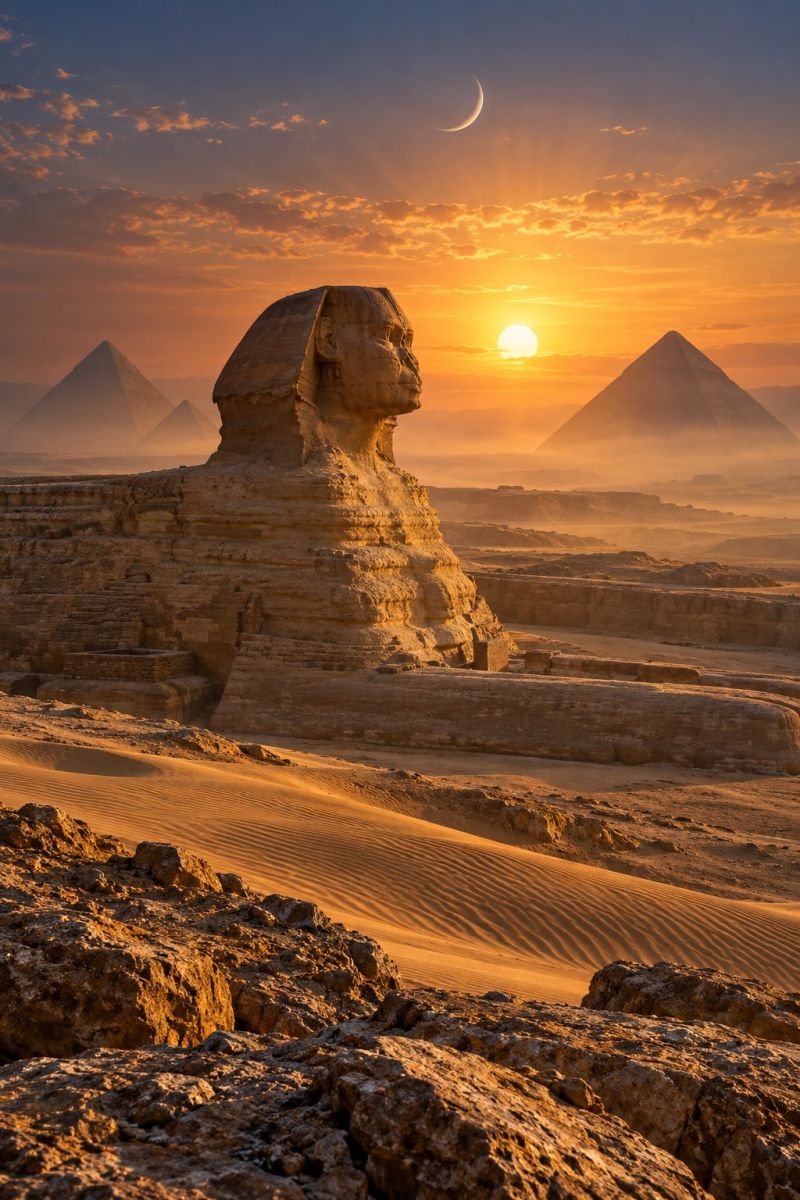 Sphinx croissant aube image picture photograph accurate picture amazing demonstrating the mischiefs wild of human activities on la sphinx croissant l aube