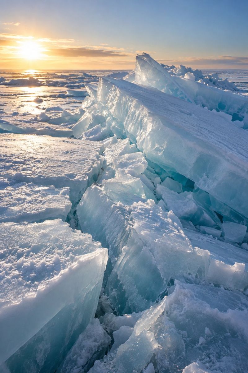 Choc glaces soleil polaire image photographie magnifique prise précise montrant les méfaits sauvage des activités humaines sur la biodiversité sur la choc des glaces soleil polaire