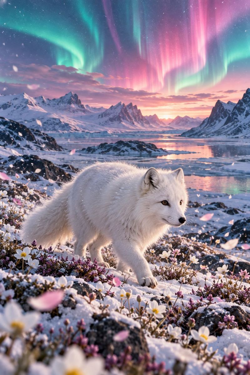 Renard polaire aurores image picture photograph accurate picture amazing demonstrating the mischiefs wild of human activities on la renard polaire aurores