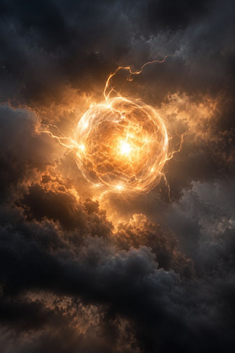 Boule foudre suspension image picture photograph accurate picture amazing demonstrating the mischiefs wild of human activities on la boule foudre suspension