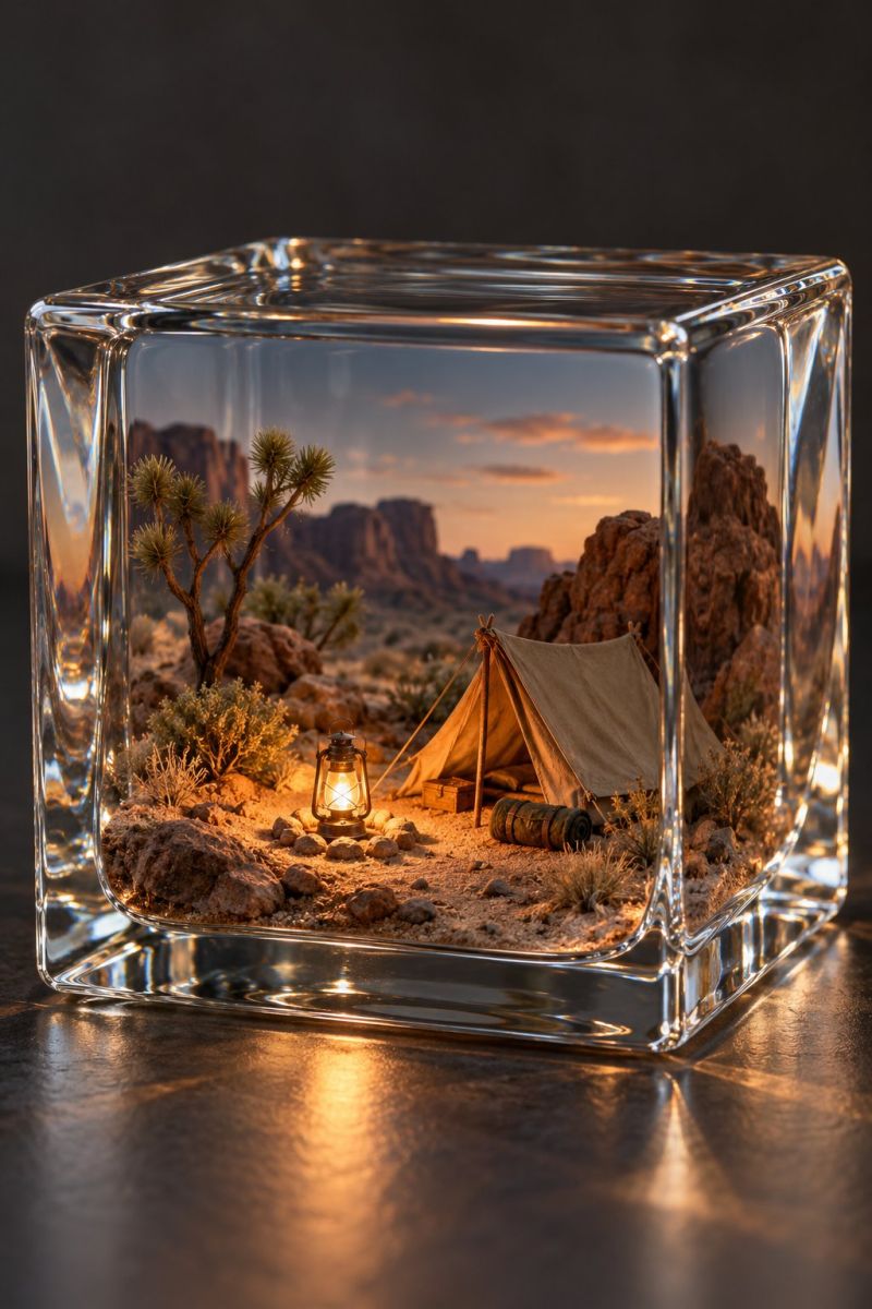 Camp miniature cube verre image picture photograph accurate picture amazing demonstrating the mischiefs wild of human activities on la camp miniature cube verre