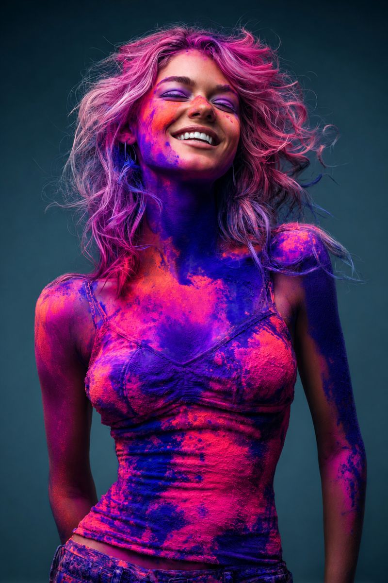 Portrait neon magenta indigo image picture accurate picture amazing demonstrating the mischiefs wild of human activities on la portrait neon magenta indigo