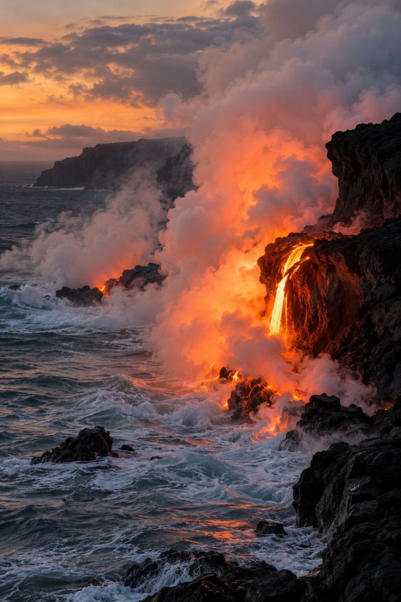 Lave ardente vapeur orange ocean image accurate picture amazing demonstrating the mischiefs wild of human activities on la lave ardente vapeur orange l ocean
