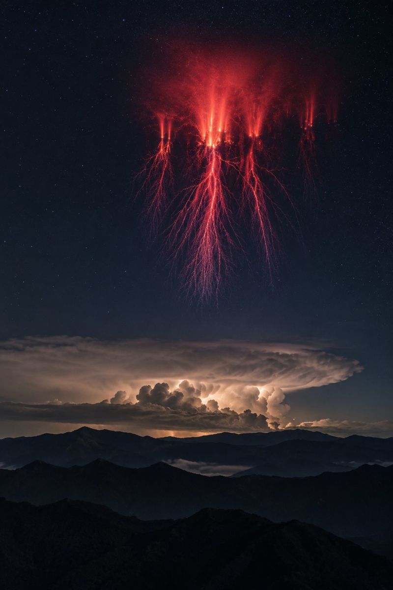 Sprite rouge dessus montagnes orageuses accurate picture amazing demonstrating the mischiefs wild of human activities on la sprite rouge dessus des montagnes orageuses