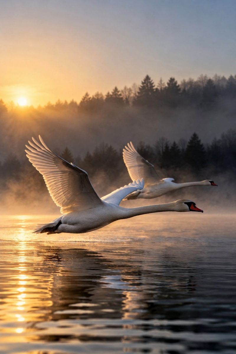 Cygnes muets brume image picture photograph accurate picture amazing demonstrating the mischiefs wild of human activities on la cygnes muets brume