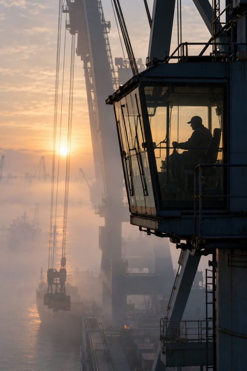 Operateur grue brume image picture photograph accurate picture amazing demonstrating the mischiefs wild of human activities on la operateur grue brume