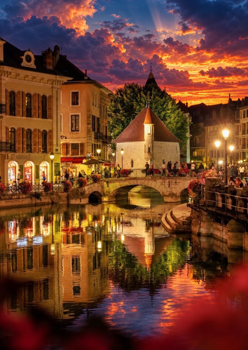 Canal coucher soleil image photographie vue magnifique prise précise montrant les méfaits sauvage des activités humaines sur la biodiversité sur la canal coucher soleil