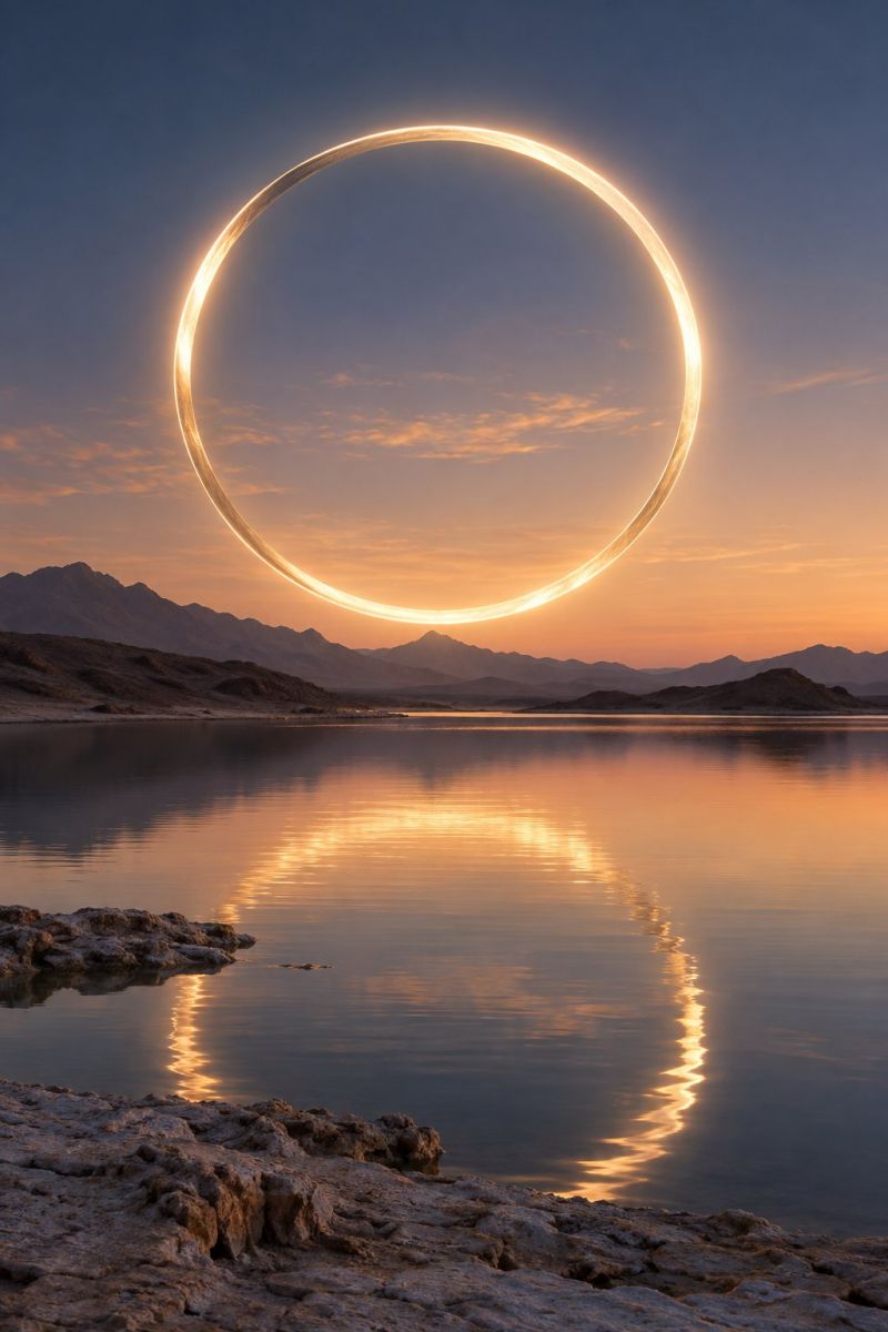 Halo flottant lac desertique image photographie magnifique prise précise montrant les méfaits sauvage des activités humaines sur la biodiversité sur la halo flottant lac desertique
