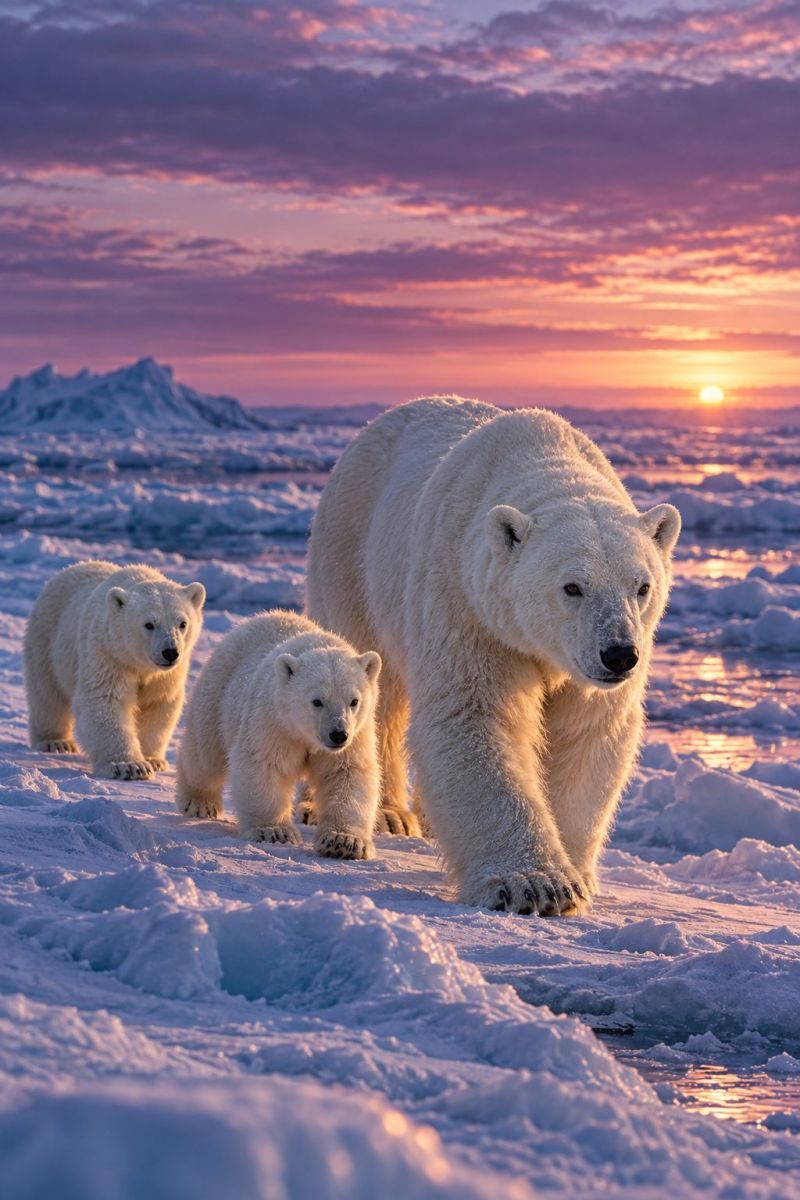 Traversee famille ours polaires image picture accurate picture amazing demonstrating the mischiefs wild of human activities on la traversee d famille ours polaires