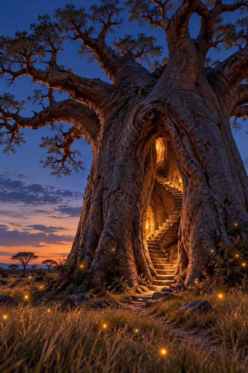 Escalier secret baobab image picture photograph accurate picture amazing demonstrating the mischiefs wild of human activities on la l escalier secret baobab
