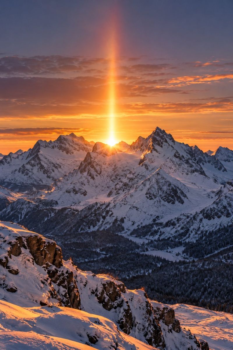 Pilier solaire derriere sommets enneiges accurate picture amazing demonstrating the mischiefs wild of human activities on la pilier solaire derriere sommets enneiges
