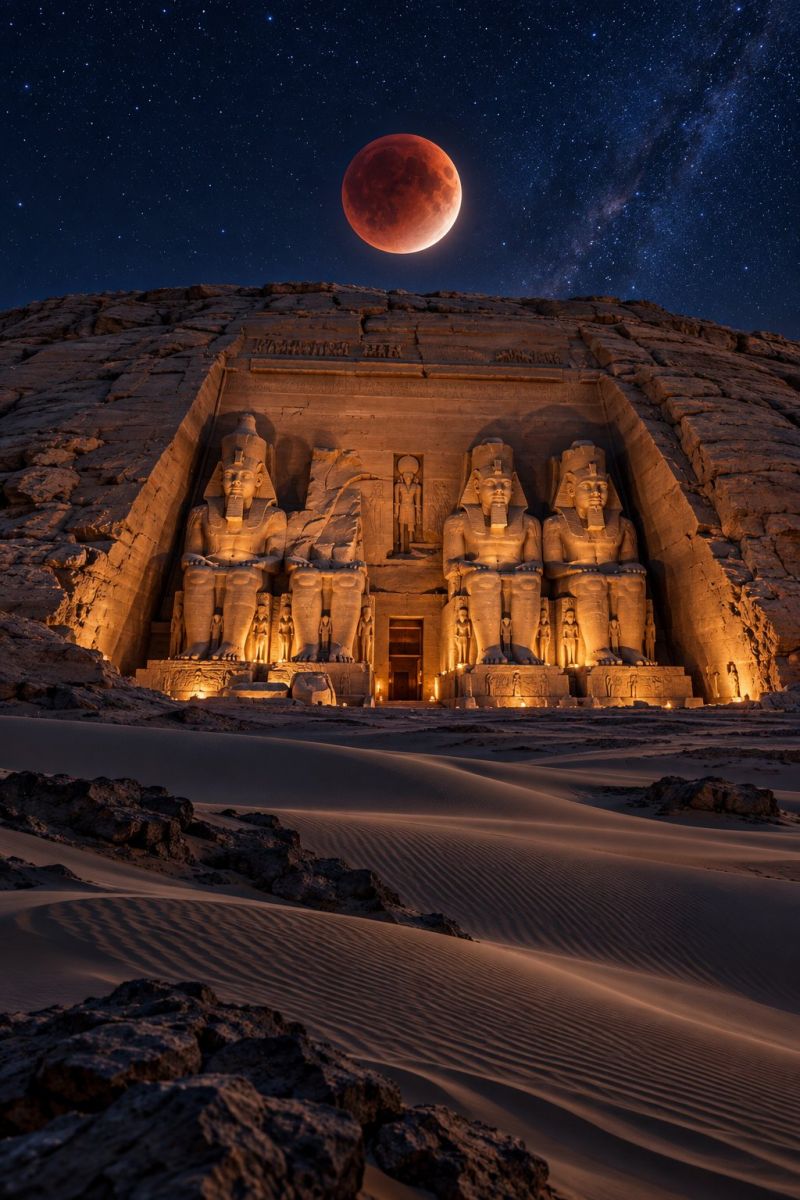 Abou simbel eclipse lunaire image picture accurate picture amazing demonstrating the mischiefs wild of human activities on la abou simbel l eclipse lunaire