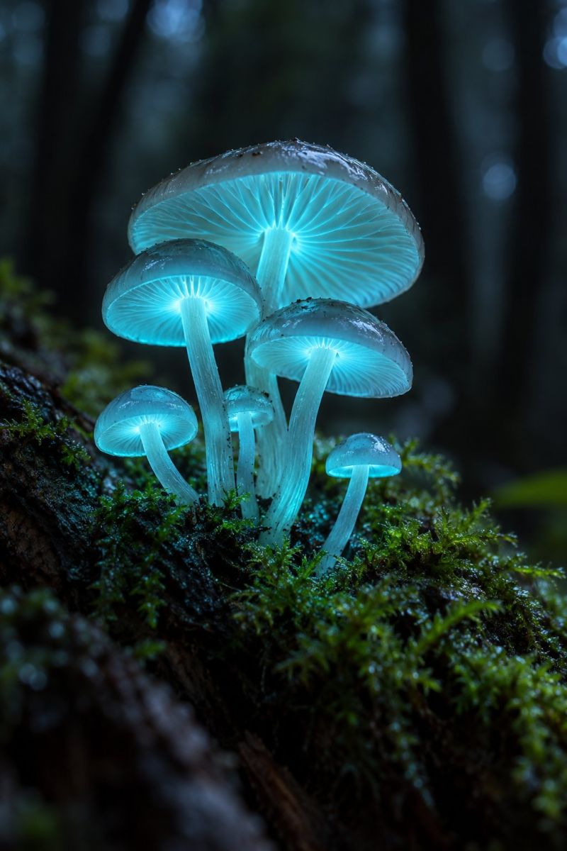 Lueur cyan champignons bioluminescents accurate picture amazing demonstrating the mischiefs wild of human activities on la lueur cyan des champignons bioluminescents