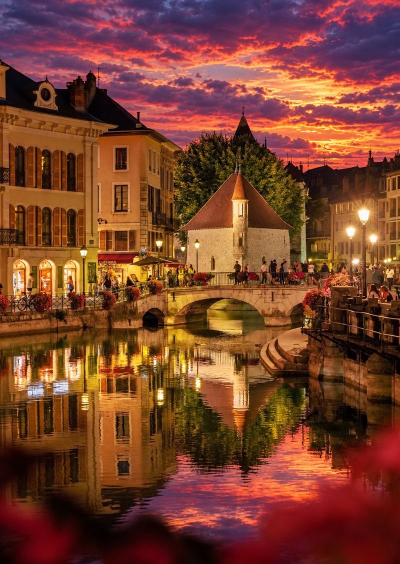 Crepuscule flamboyant canal annecy image accurate picture amazing demonstrating the mischiefs wild of human activities on la crepuscule flamboyant canal d annecy