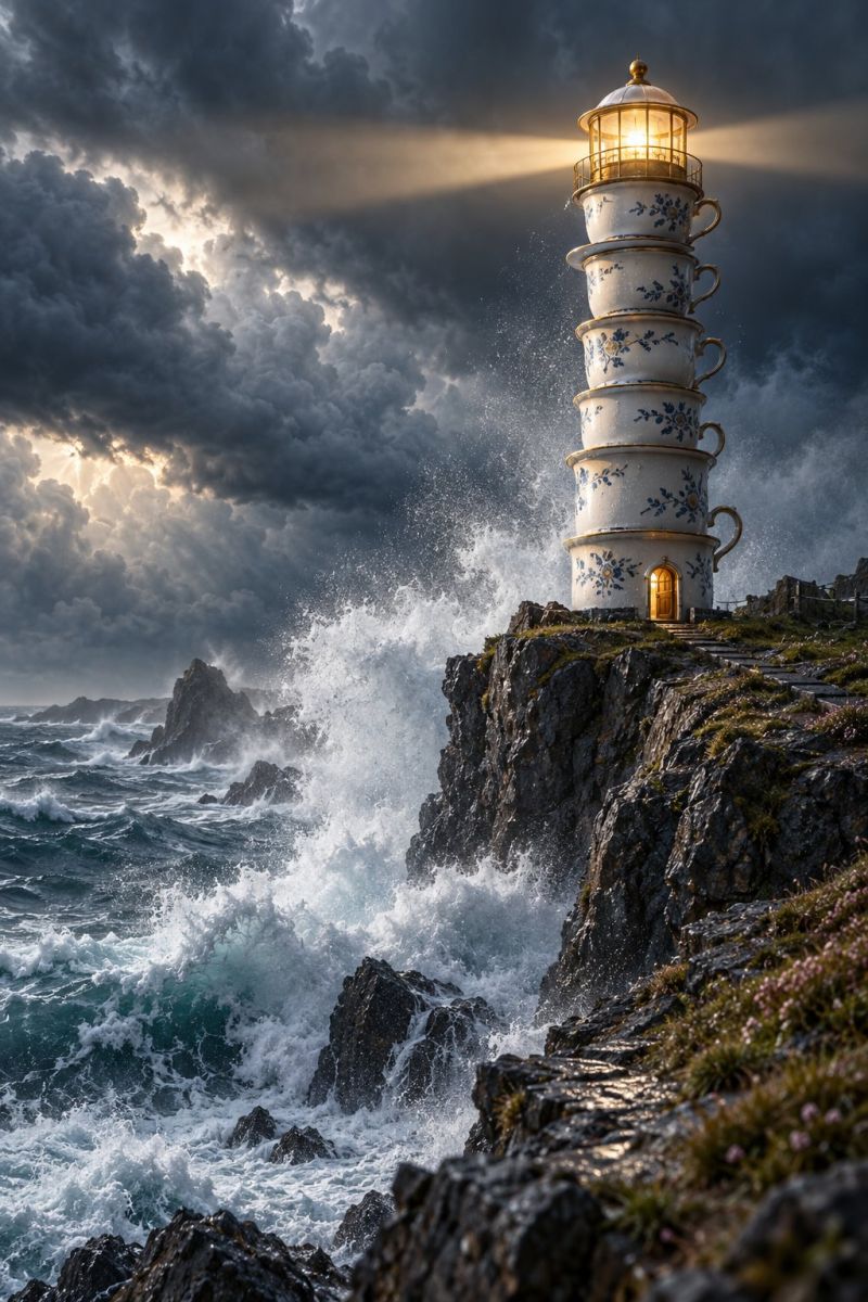 Phare tasses porcelaine image picture photograph accurate picture amazing demonstrating the mischiefs wild of human activities on la phare tasses porcelaine