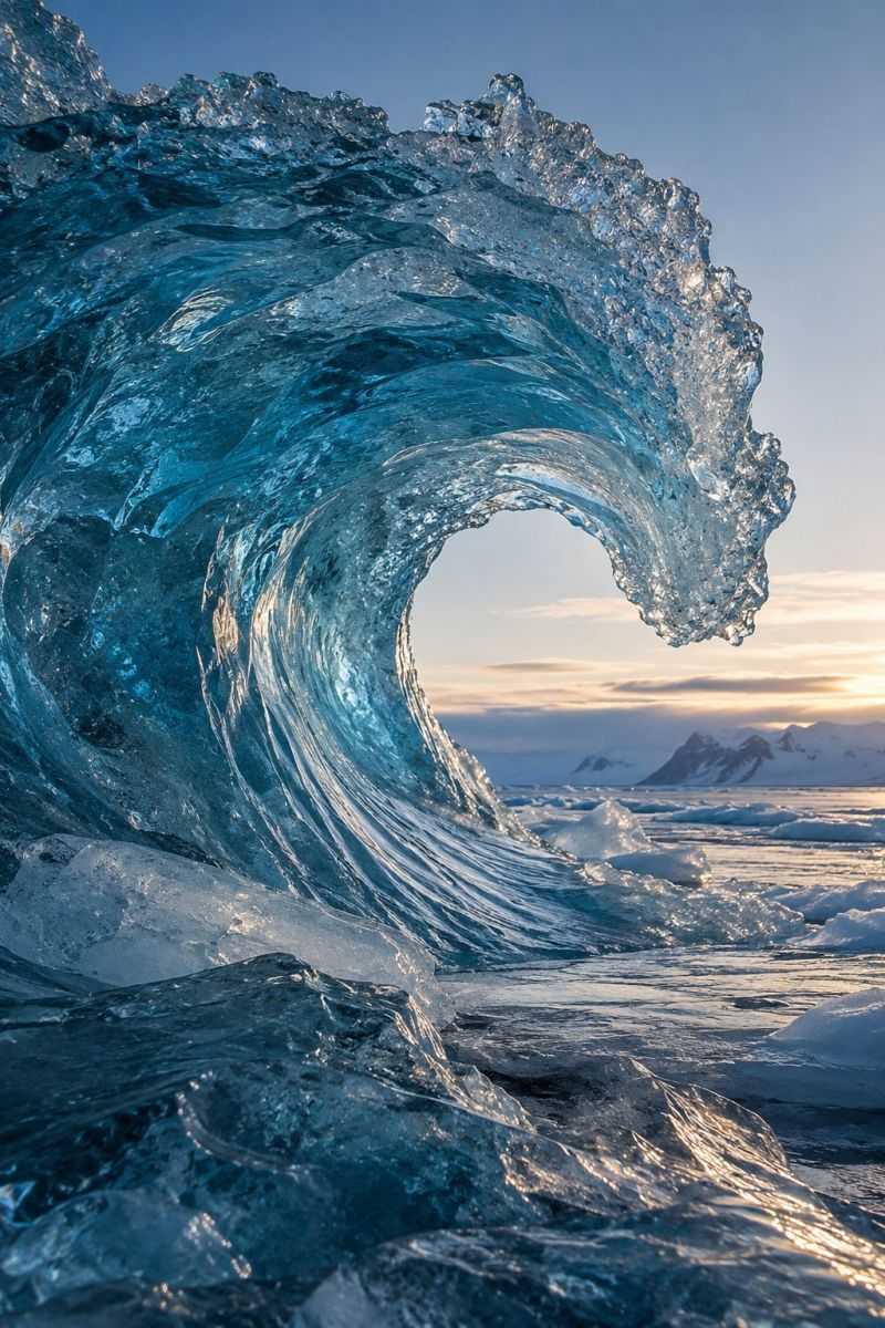 Vague glace bleue spirale image picture photograph accurate picture amazing demonstrating the mischiefs wild of human activities on la vague glace bleue spirale