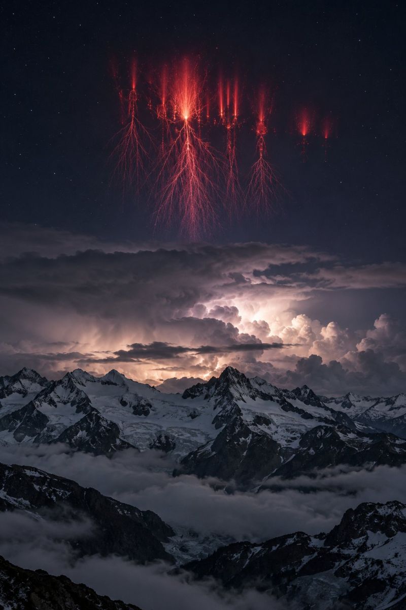 Sprites rouges dessus alpes bernoises accurate picture amazing demonstrating the mischiefs wild of human activities on la sprites rouges dessus des alpes bernoises
