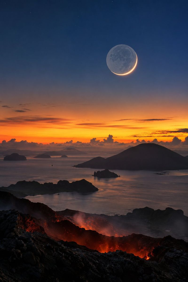 Croissant lunaire iles volcaniques image accurate picture amazing demonstrating the mischiefs wild of human activities on la croissant lunaire iles volcaniques