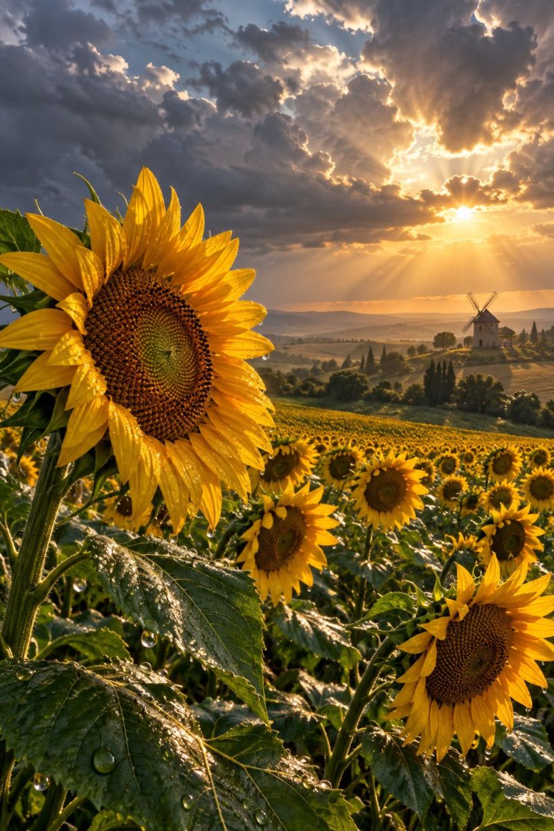Tournesols geants moulin lointain lumiere doree accurate picture amazing demonstrating the mischiefs wild of human activities on la tournesols geants moulin lointain lumiere doree