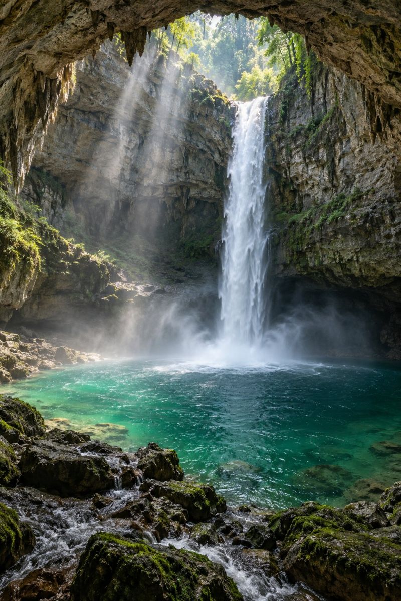 Cascade emeraude grotte image picture photograph accurate picture amazing demonstrating the mischiefs wild of human activities on la cascade d emeraude grotte