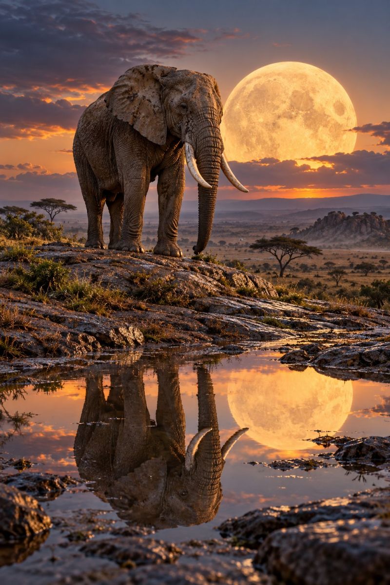 Elephant lune immense image picture photograph accurate picture amazing demonstrating the mischiefs wild of human activities on la elephant lune immense