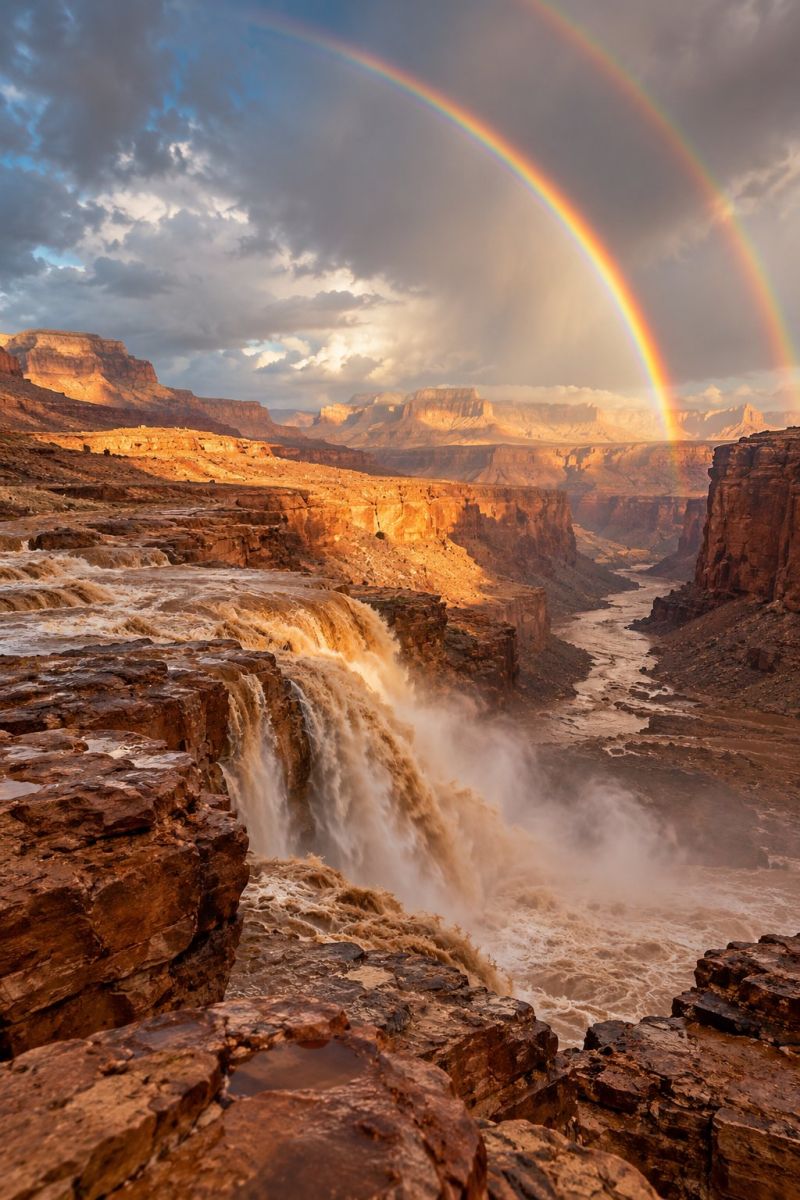 Double arc ciel canyon desertique image picture accurate picture amazing demonstrating the mischiefs wild of human activities on la double arc ciel canyon desertique