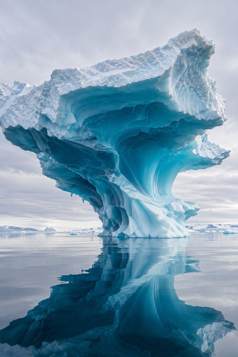 Ventre bleu iceberg image photographie magnifique prise précise montrant les méfaits sauvage des activités humaines sur la biodiversité sur la ventre bleu l iceberg