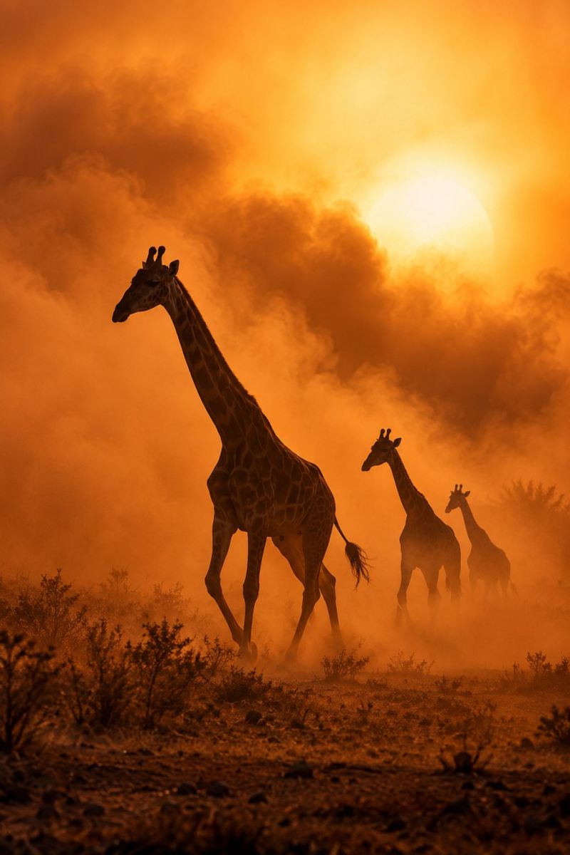 Girafes tempete ocre image picture photograph accurate picture amazing demonstrating the mischiefs wild of human activities on la girafes tempete ocre