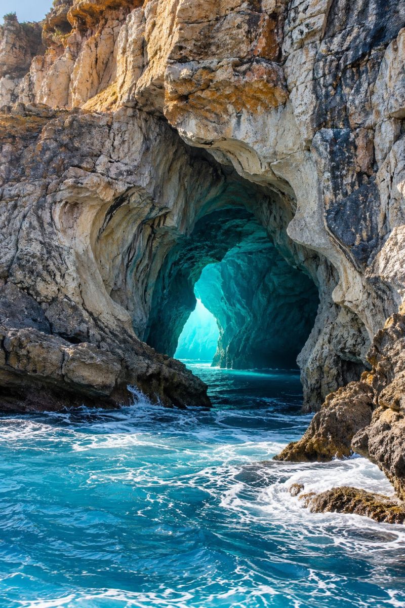Grotte turquoise falaises image picture accurate picture amazing demonstrating the mischiefs wild of human activities on la grotte turquoise des falaises
