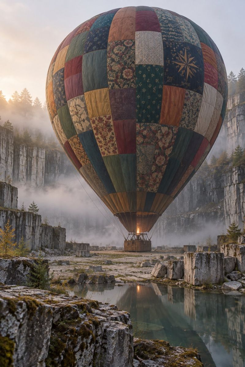 Ballon patchwork carriere brumeuse image accurate picture amazing demonstrating the mischiefs wild of human activities on la ballon patchwork carriere brumeuse