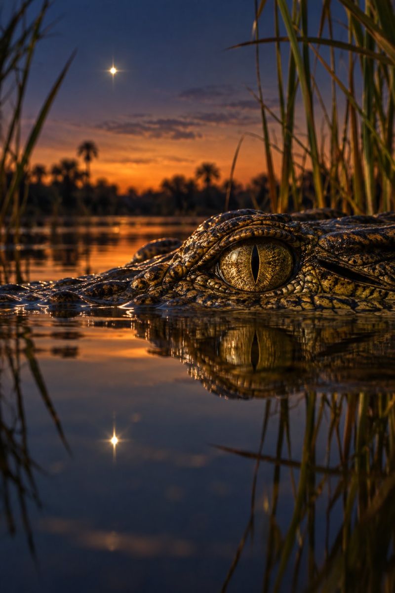 Oeil crocodile etoile refletee image picture accurate picture amazing demonstrating the mischiefs wild of human activities on la oeil crocodile etoile refletee