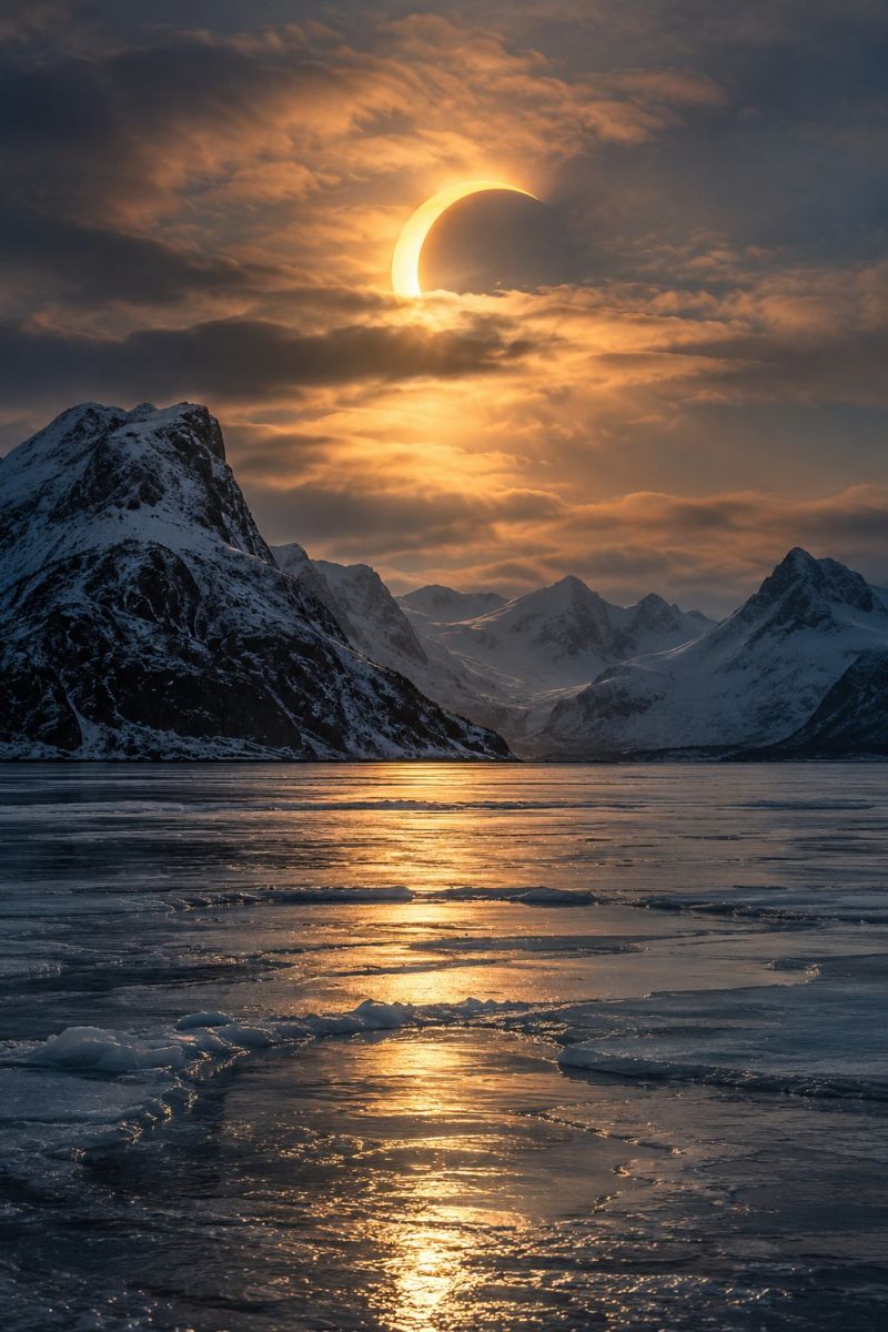 Eclipse partielle dessus fjord gele image accurate picture amazing demonstrating the mischiefs wild of human activities on la eclipse partielle dessus d fjord gele