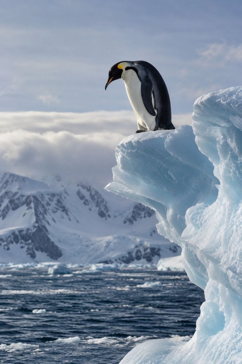 Manchot bord iceberg image picture photograph accurate picture amazing demonstrating the mischiefs wild of human activities on la manchot bord l iceberg
